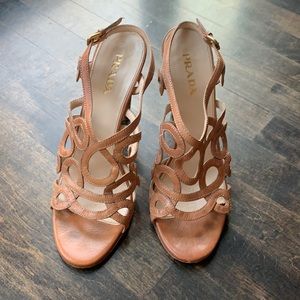 Prada high heel cut out sandals - LAST CHANCE